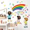 Small Hands Change The World" Wall Decals - Inspirational Rainbow Handprint Wall Stickers - Colorful Watercolor Decor for Classrooms, Playrooms, Nurseries, & School Libraries